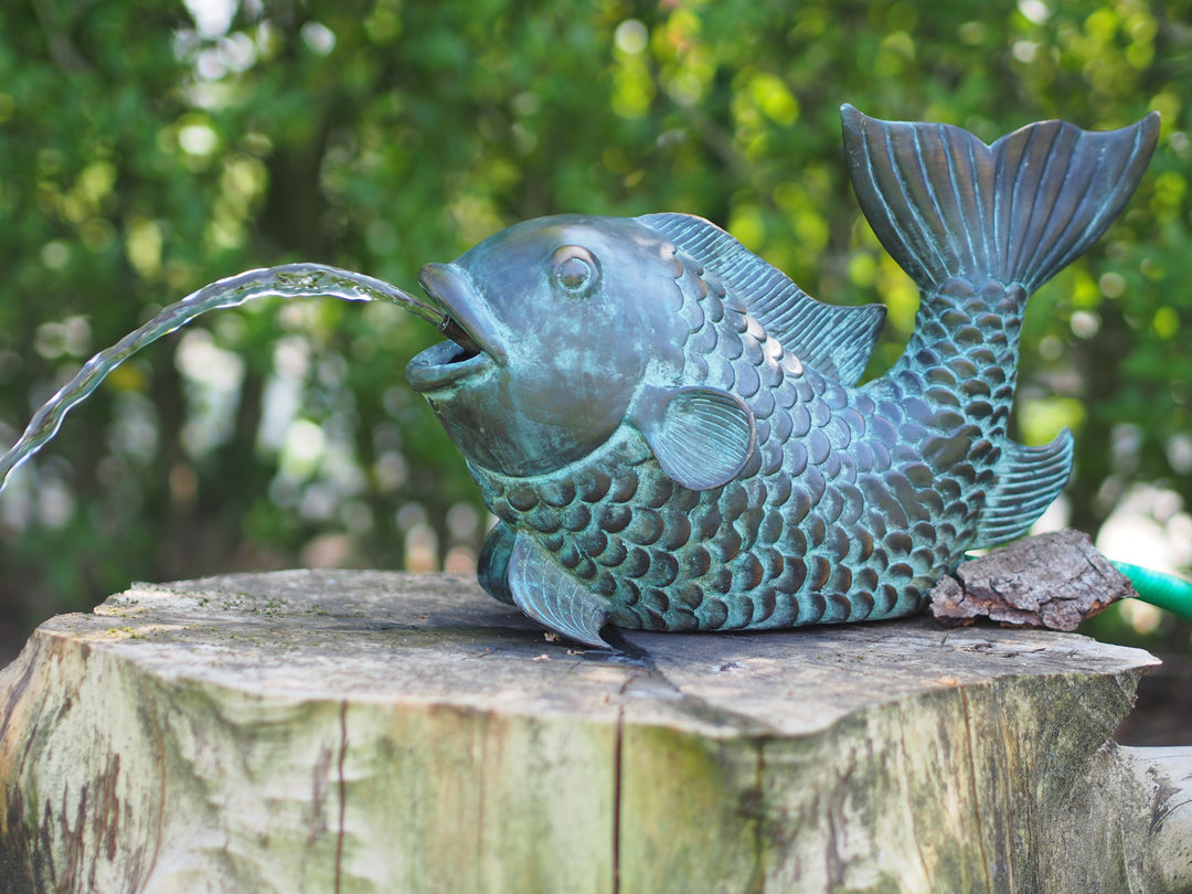 Bronze fish fountain and sculpture (large)