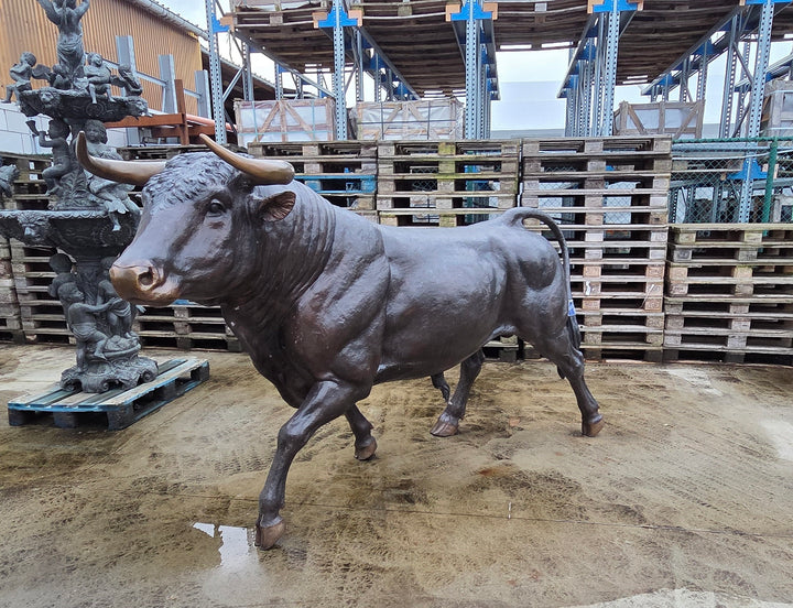 Lifesize bronze bull sculpture