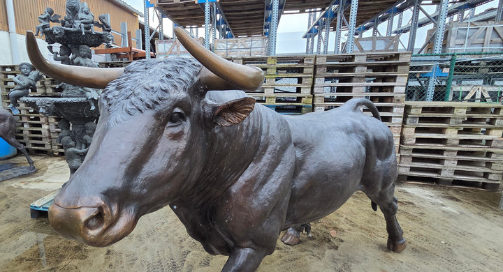 Lifesize bronze bull sculpture