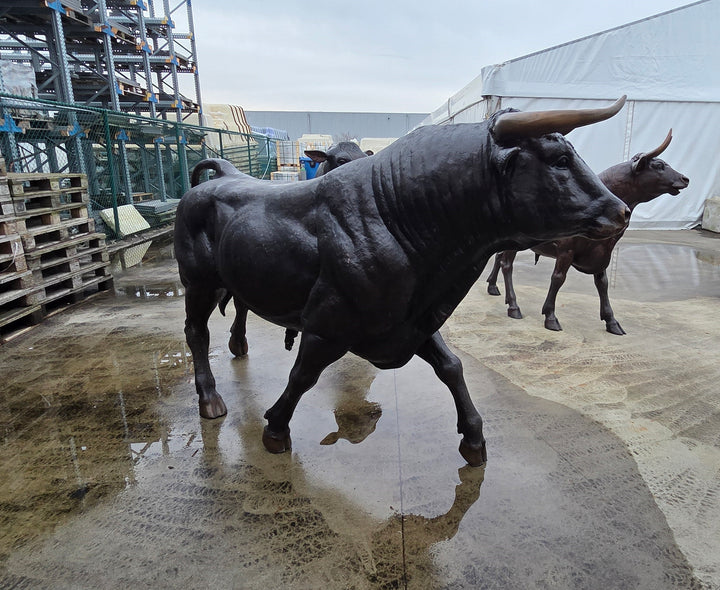 Lifesize bronze bull sculpture