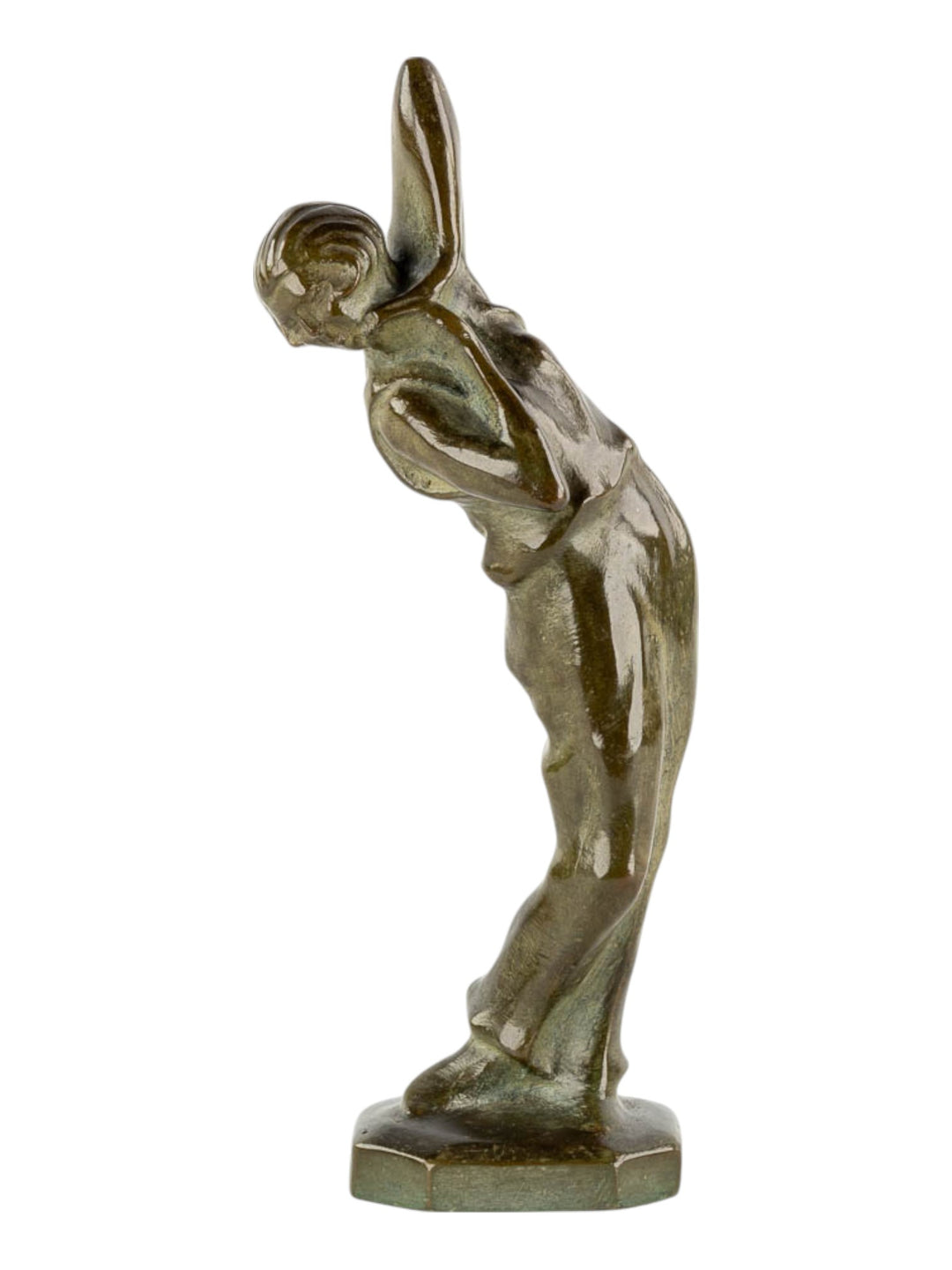 Art Deco bronzen sculptuur van een vrouw attr. naar Max le Verrier
