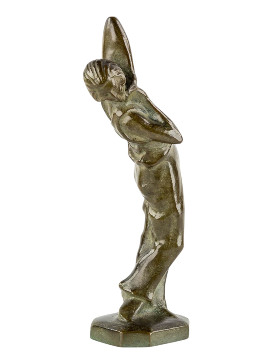 Art Deco bronzen sculptuur van een vrouw attr. naar Max le Verrier
