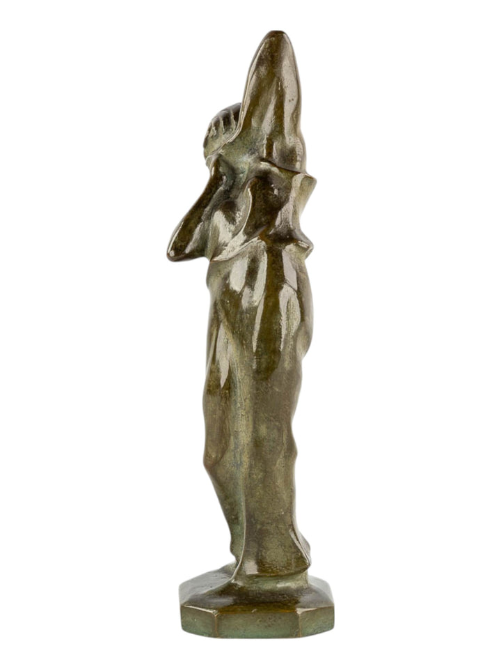 Art Deco bronzen sculptuur van een vrouw attr. naar Max le Verrier