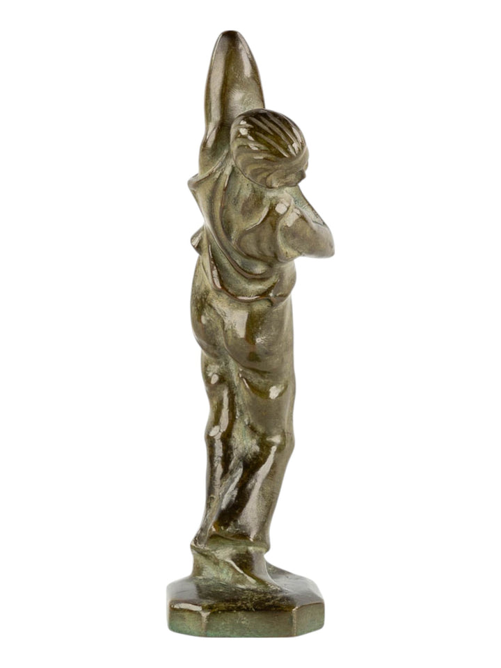Art Deco bronzen sculptuur van een vrouw attr. naar Max le Verrier