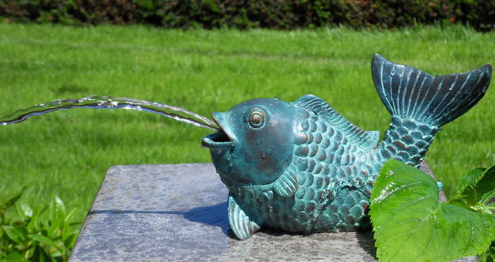 Bronze fish fountain and sculpture (small)