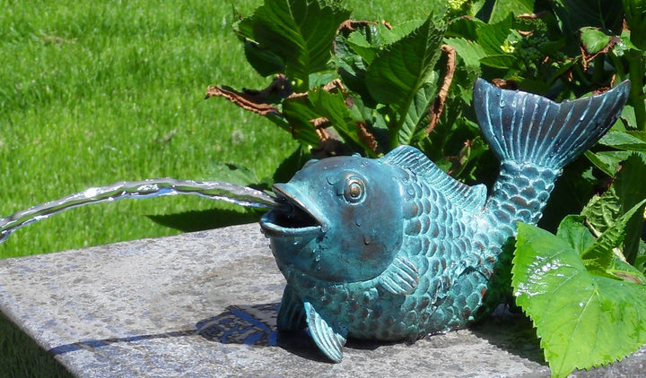 Bronze fish fountain and sculpture (small)