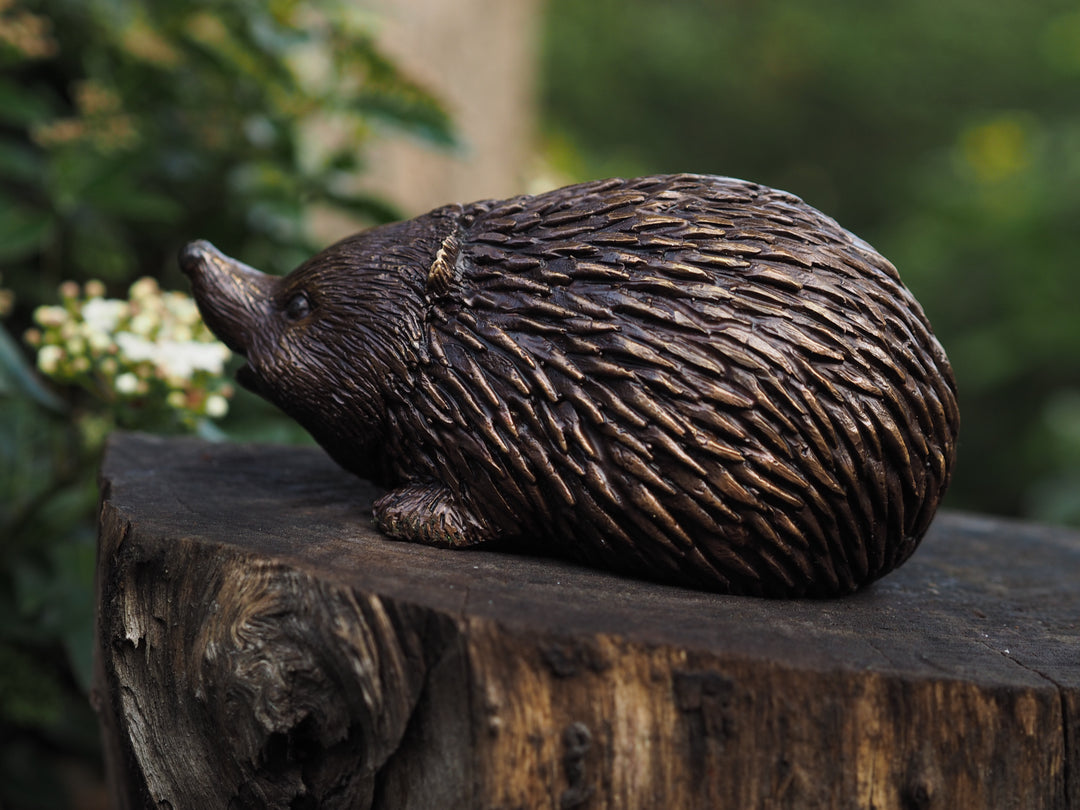 Bronze sculpture of a little hedgehog