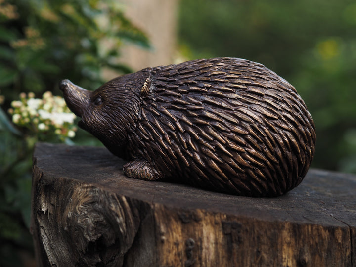 Bronze sculpture of a little hedgehog