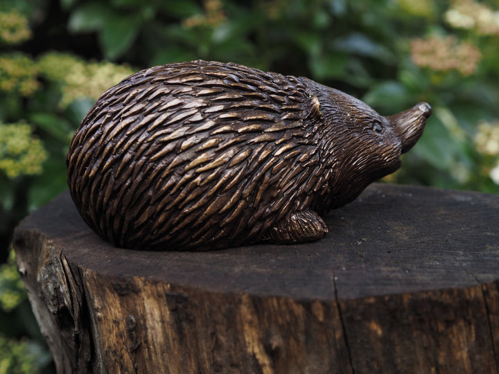 Bronze sculpture of a little hedgehog