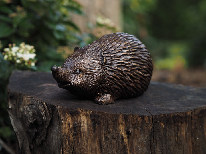 Bronze sculpture of a little hedgehog