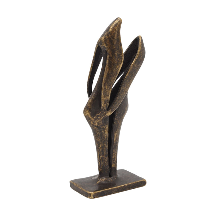 Abstract bronze sculpture of a couple in harmony