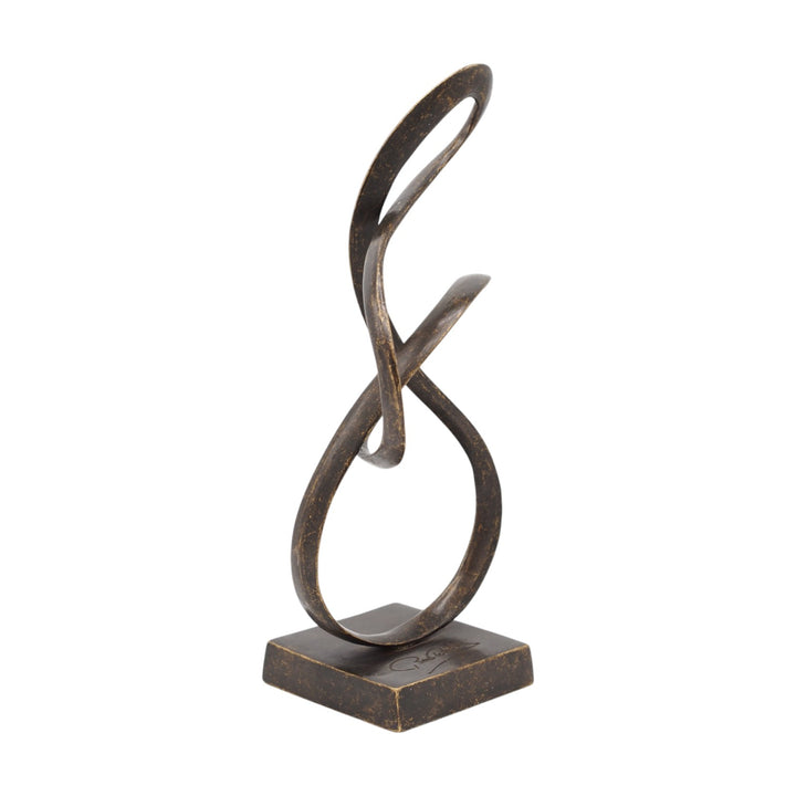 Abstract bronze sculpture representing eternity