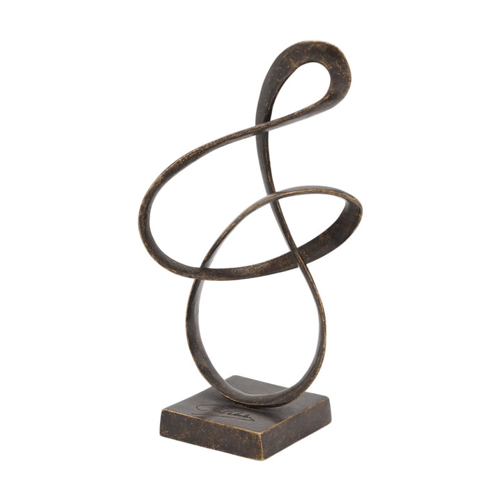 Abstract bronze sculpture representing eternity