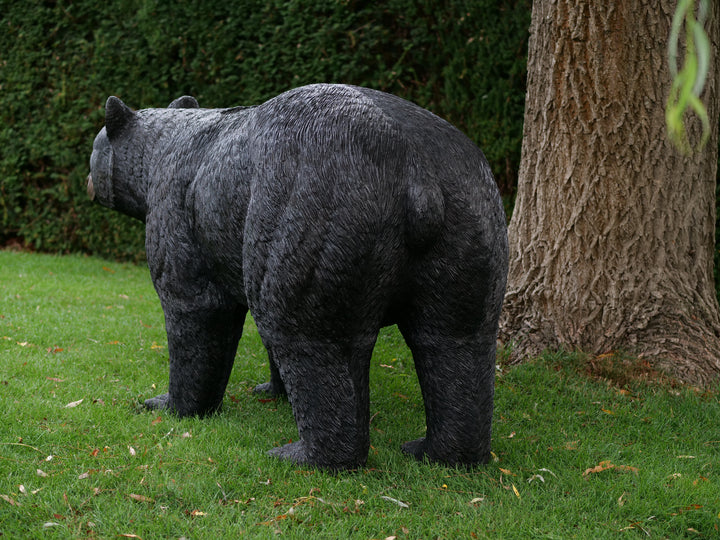 Lifesize bronze sculpture of a black bear