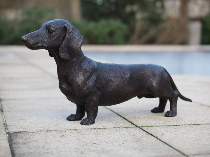 Lebensgröße Bronze Dackel Skulptur