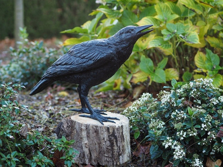 Lifesize bronze sculpture of a raven female