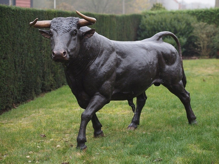 Lifesize bronze bull sculpture