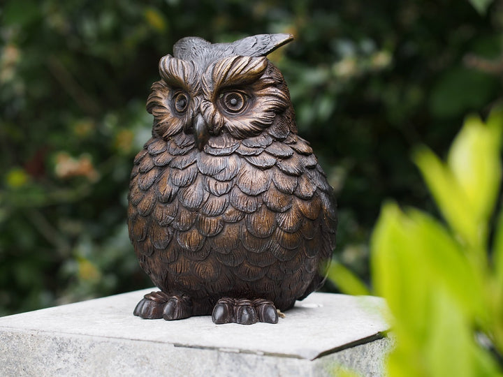 Bronze sculpture of a Eurasian eagle owl