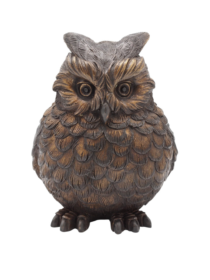 Bronze sculpture of a Eurasian eagle owl