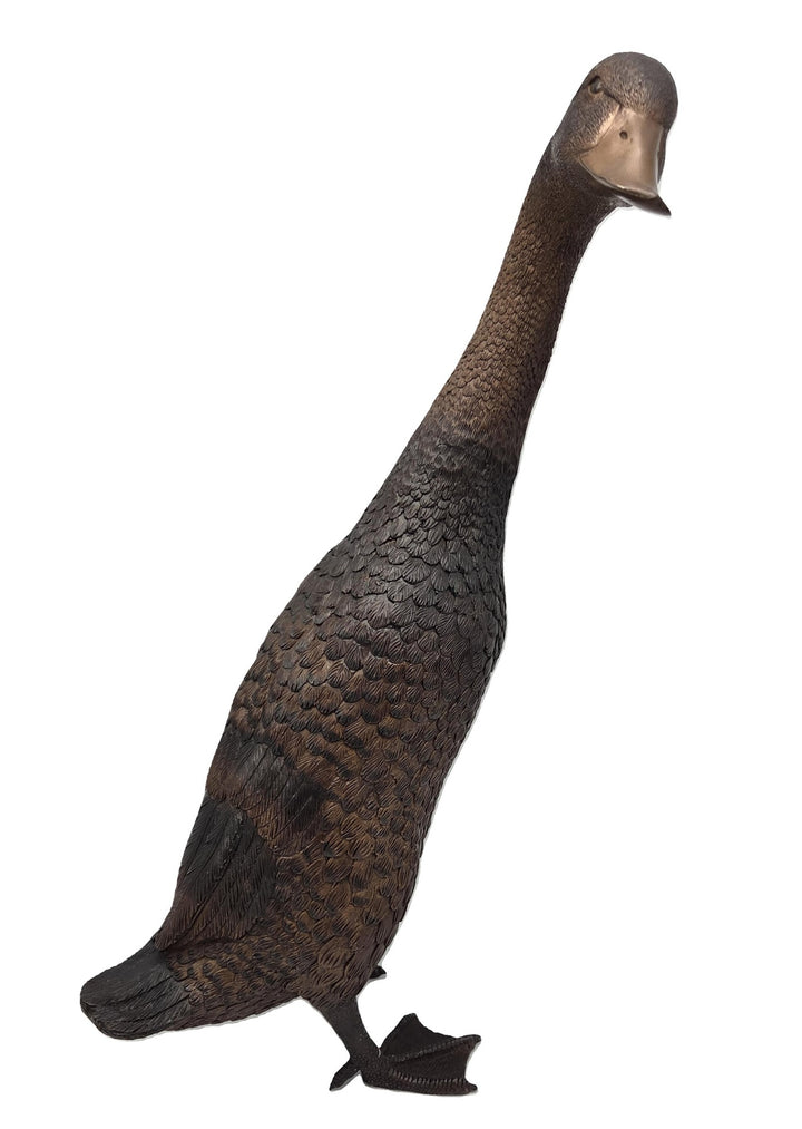 Bronze sculpture of an Indian runner duck