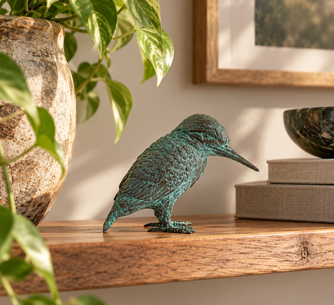 Bronze Sculpture of a Kingfisher