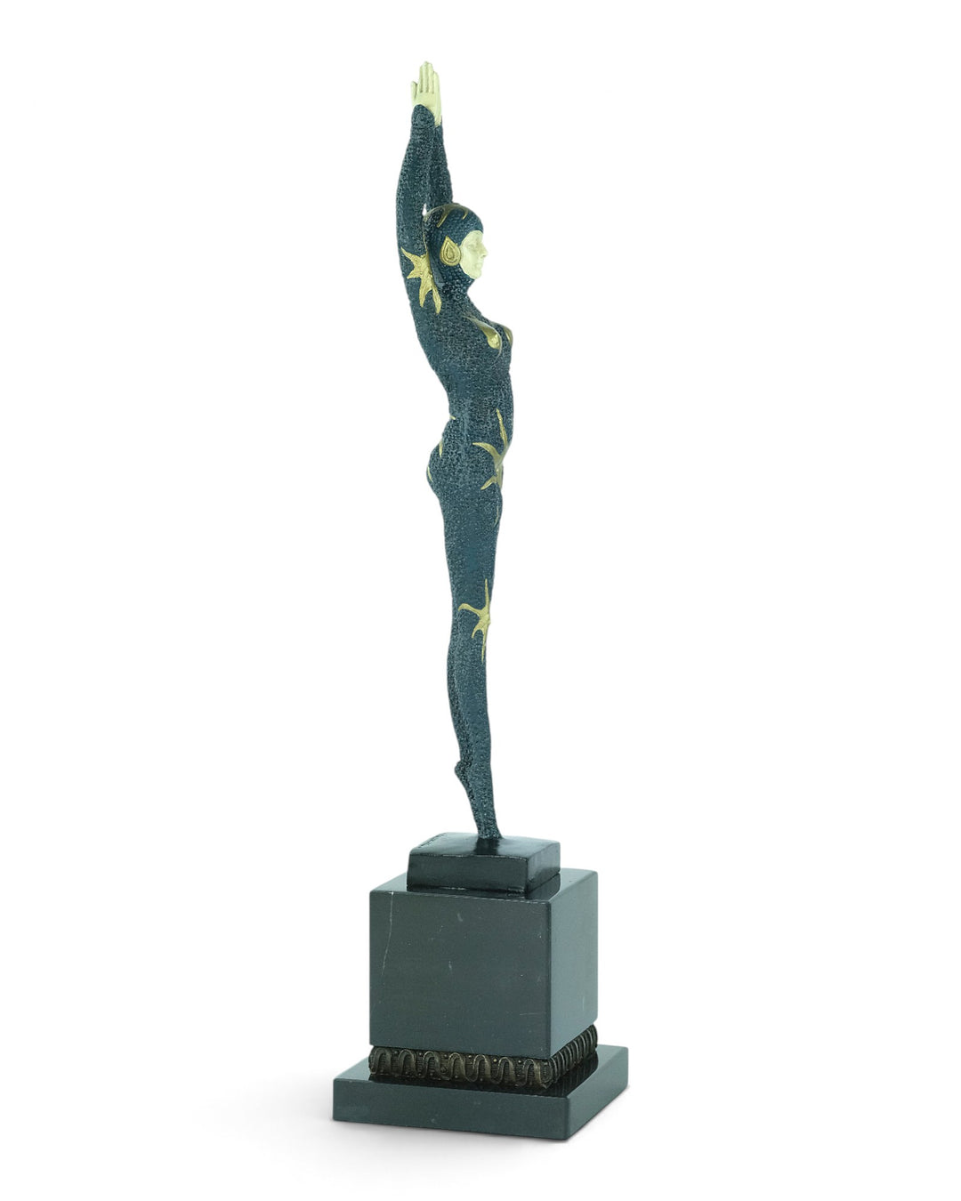 Scultura in bronzo di una ballerina 'stella marina' in stile Art Déco
