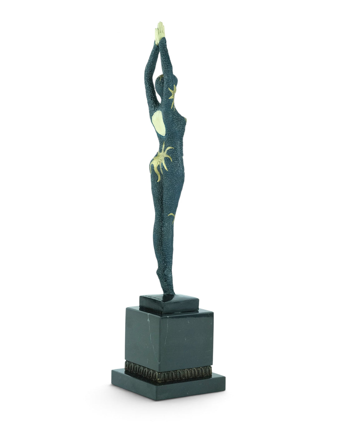Scultura in bronzo di una ballerina 'stella marina' in stile Art Déco