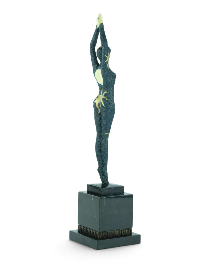 Scultura in bronzo di una ballerina 'stella marina' in stile Art Déco