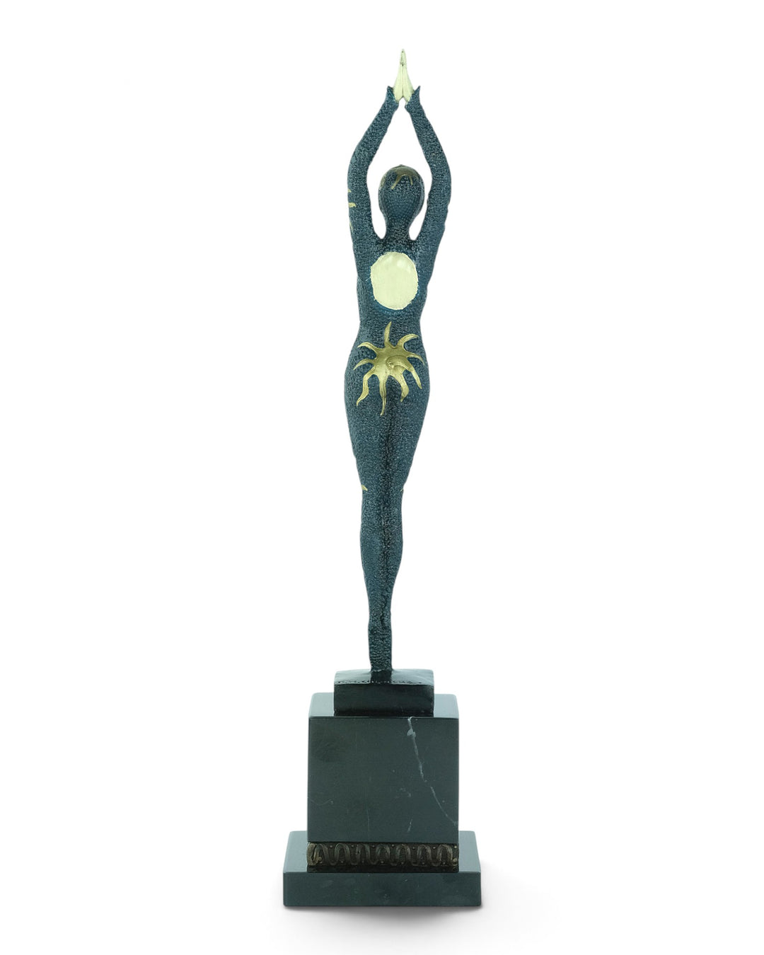 Scultura in bronzo di una ballerina 'stella marina' in stile Art Déco