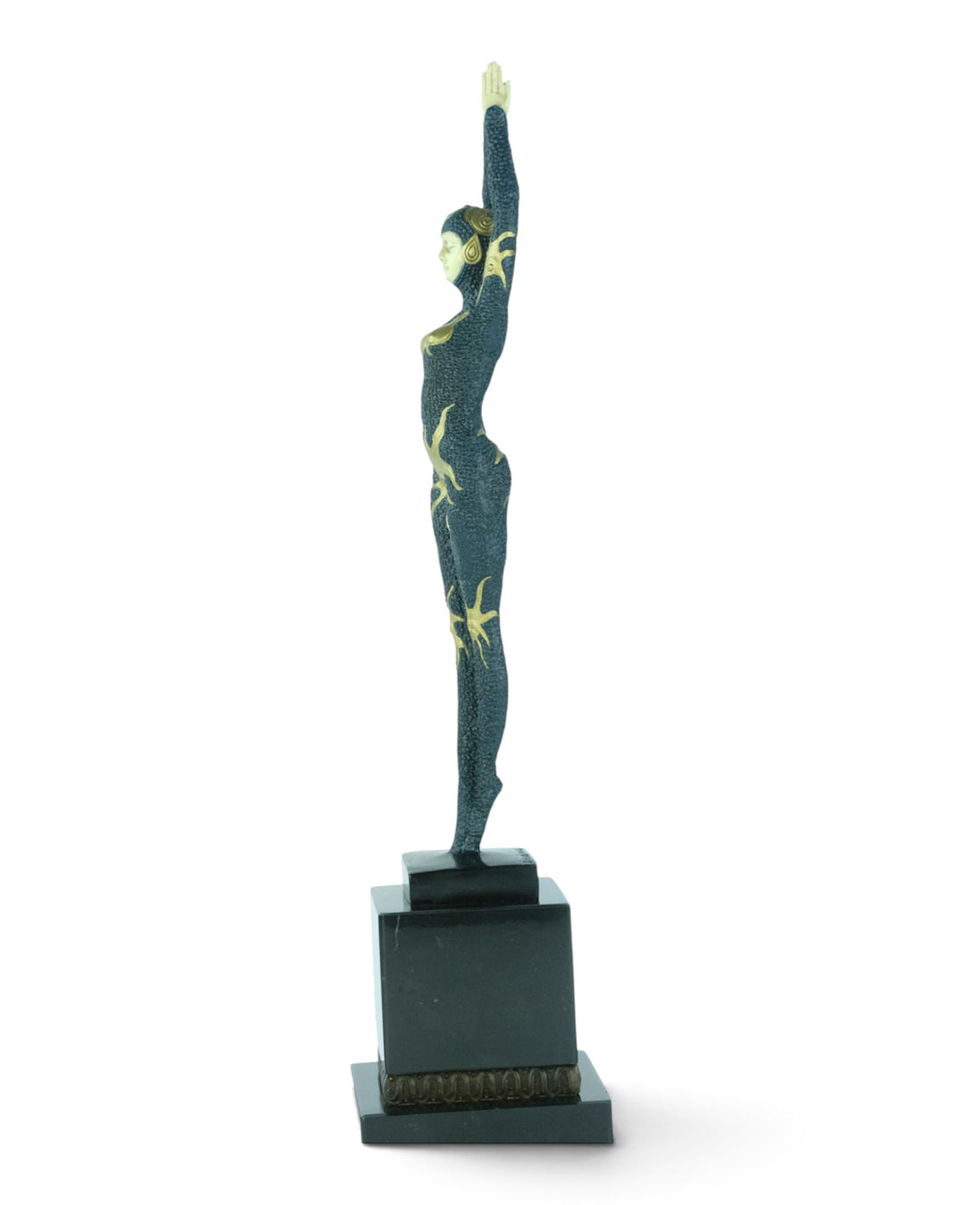 Scultura in bronzo di una ballerina 'stella marina' in stile Art Déco