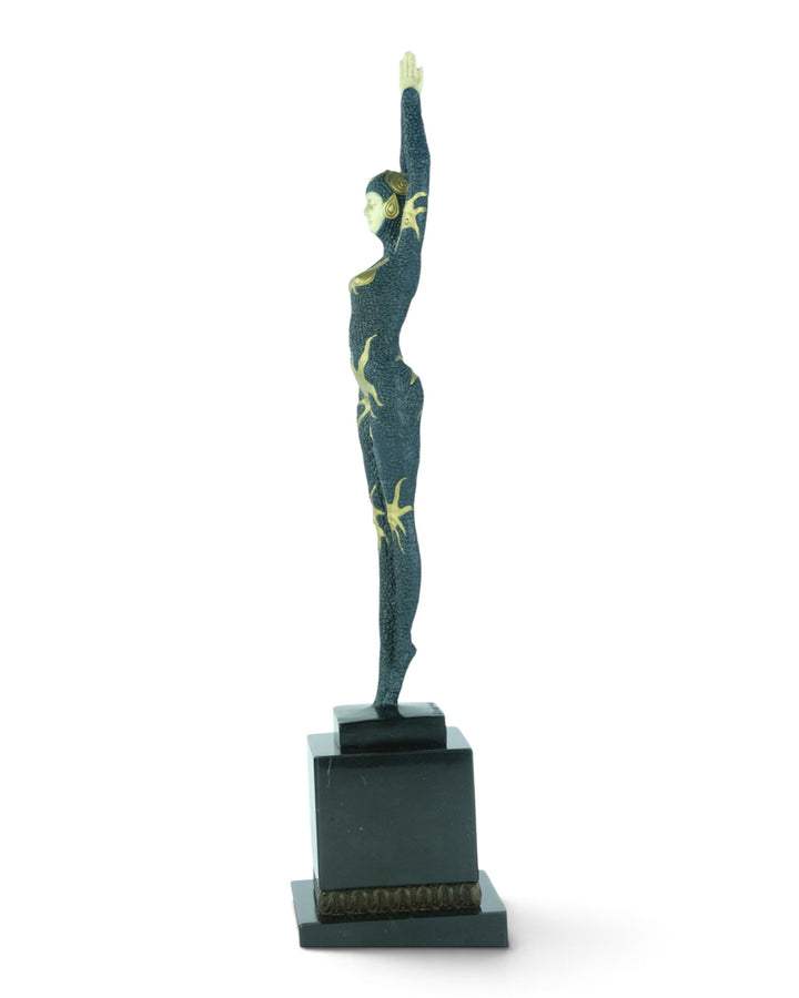 Scultura in bronzo di una ballerina 'stella marina' in stile Art Déco
