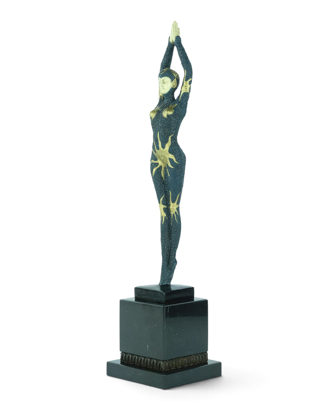 Scultura in bronzo di una ballerina 'stella marina' in stile Art Déco