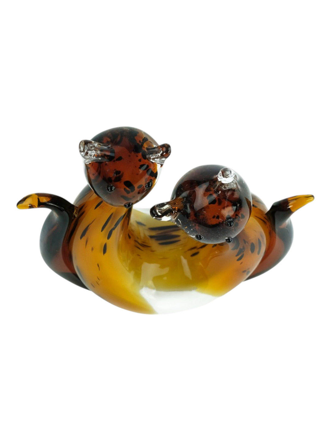 Glazen sculptuur van een kattenpaar