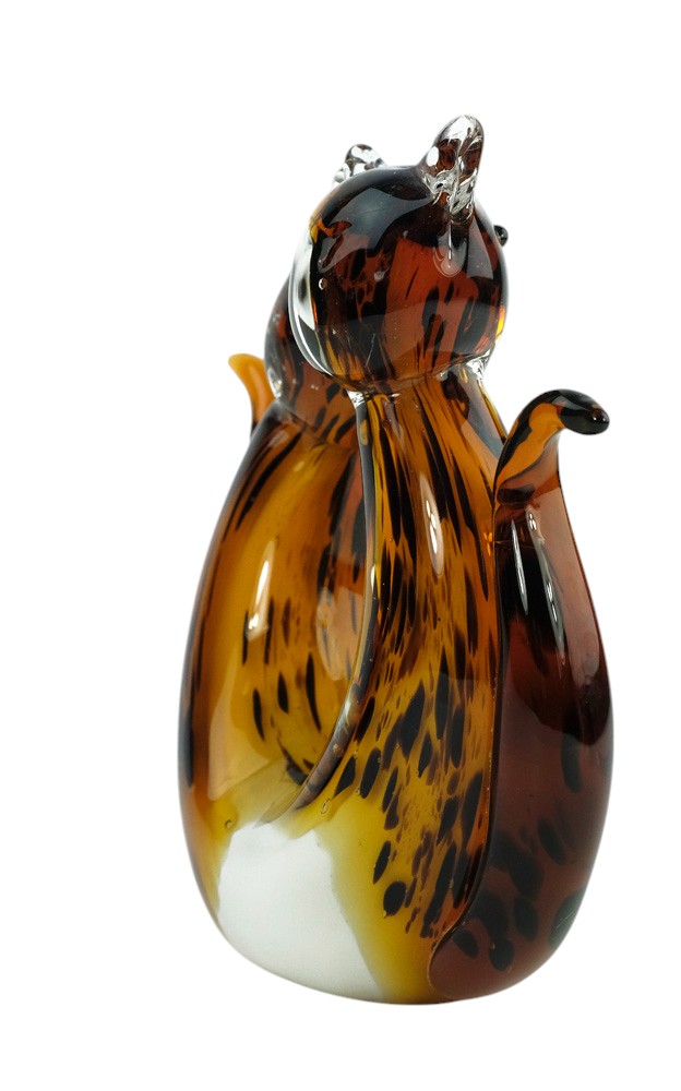 Glass sculpture of a cat pair
