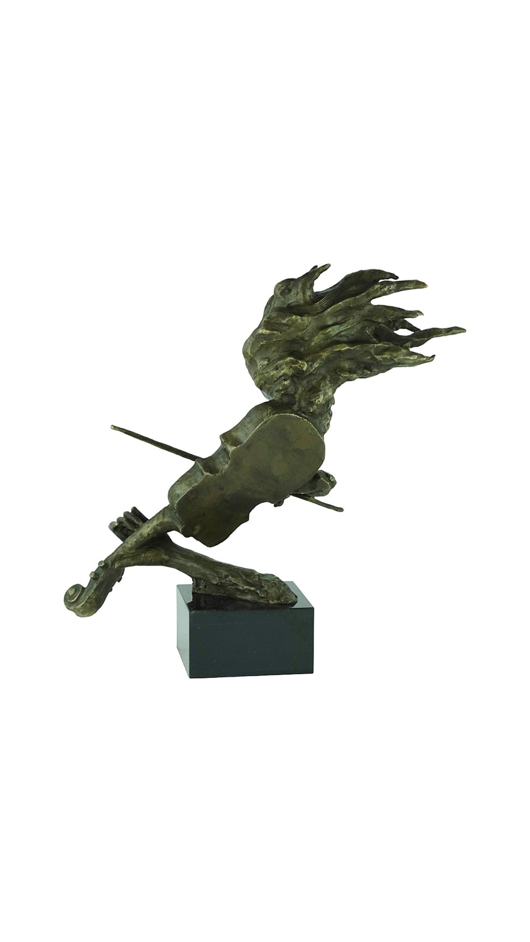 Bronze sculpture of a female playing the violin