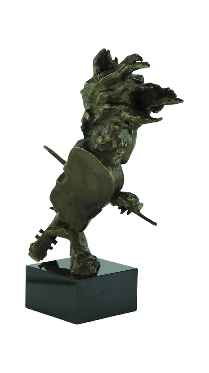 Bronze sculpture of a female playing the violin