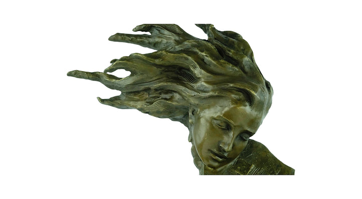 Bronze sculpture of a female playing the violin