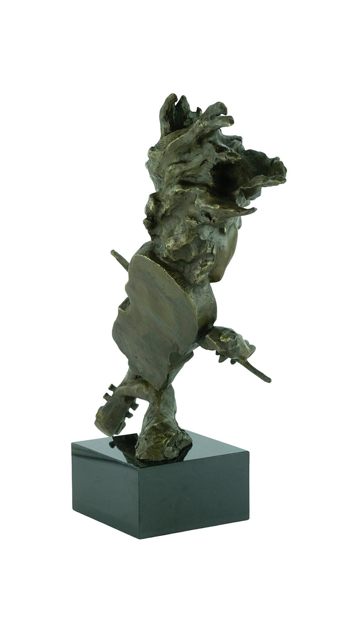 Bronze sculpture of a female playing the violin