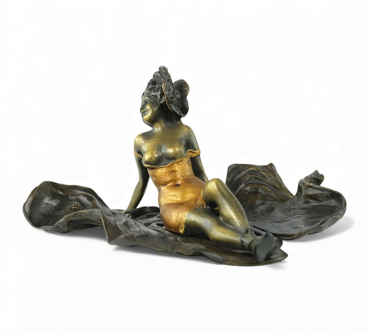 Vienna bronze sculpture of a sunbathing female