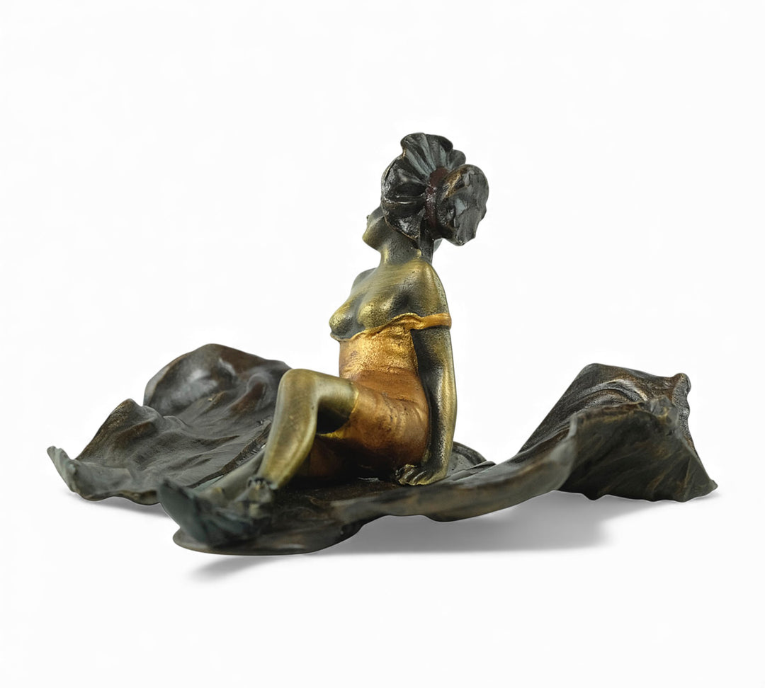 Vienna bronze sculpture of a sunbathing female