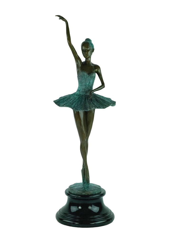 Bronze sculpture of a ballerina striking a graceful pose (large)