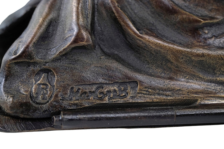 Vienna bronze sculpture of a sunbathing female