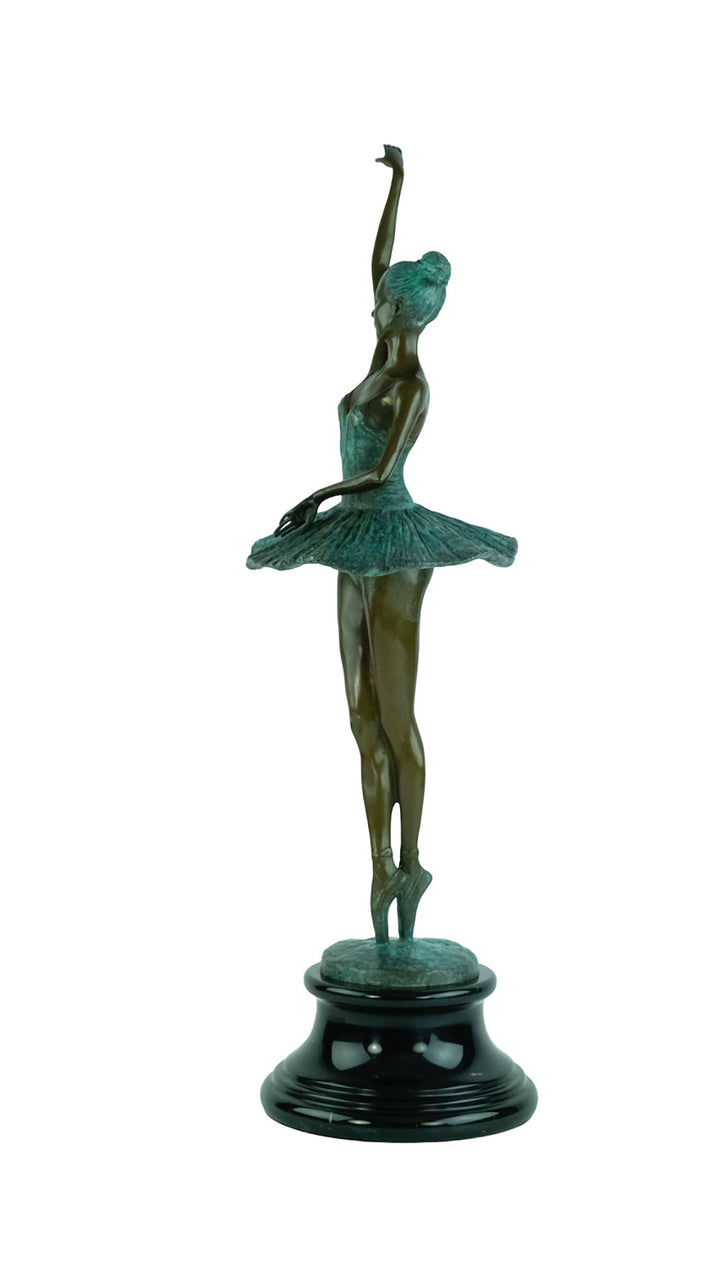Bronze sculpture of a ballerina striking a graceful pose (large)