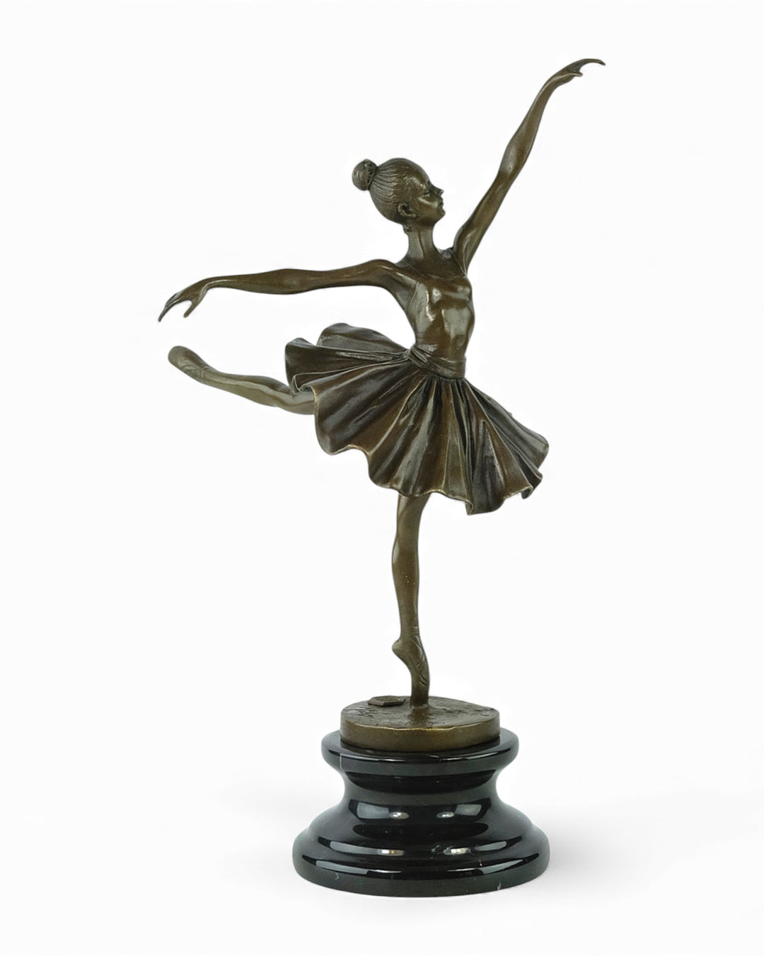 Graceful bronze sculpture of a dancing ballerina