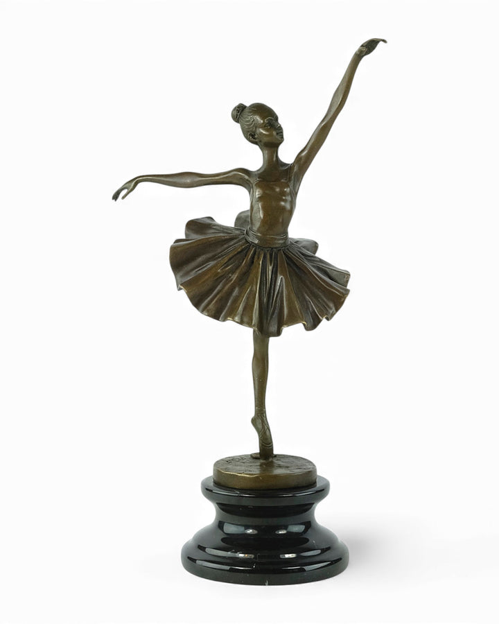 Graceful bronze sculpture of a dancing ballerina