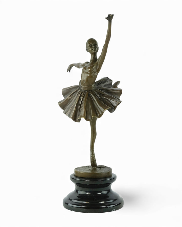 Graceful bronze sculpture of a dancing ballerina