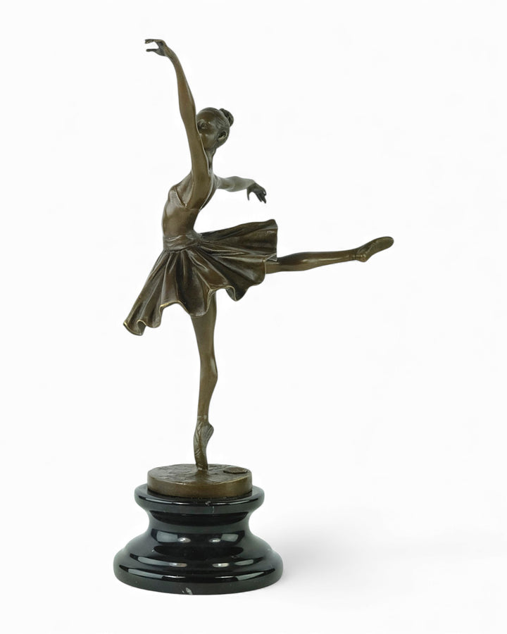 Graceful bronze sculpture of a dancing ballerina