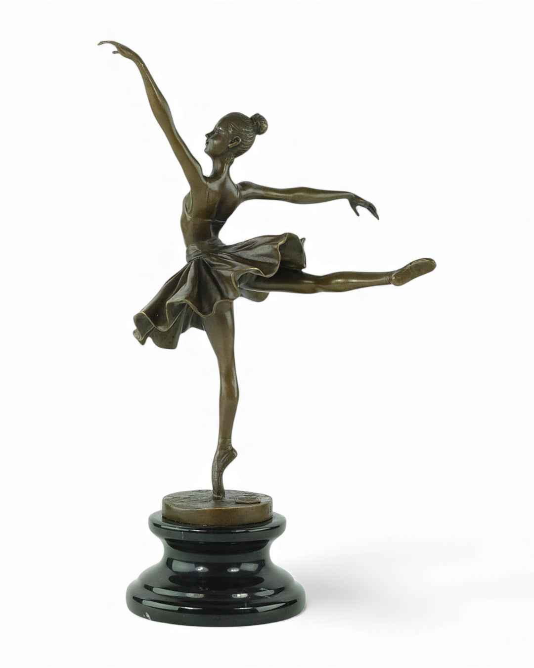 Graceful bronze sculpture of a dancing ballerina