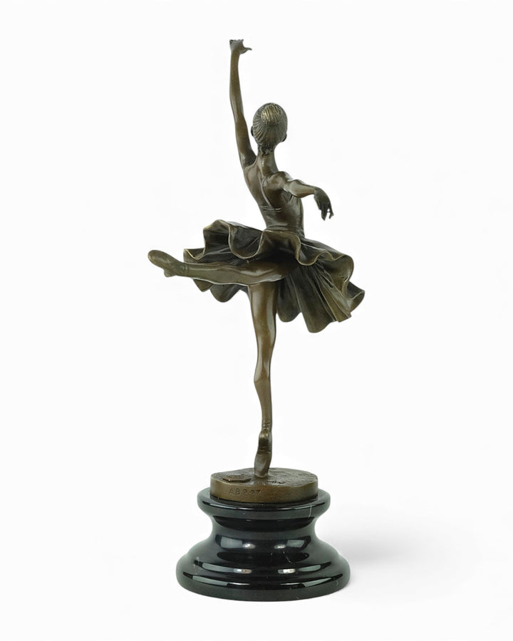 Graceful bronze sculpture of a dancing ballerina