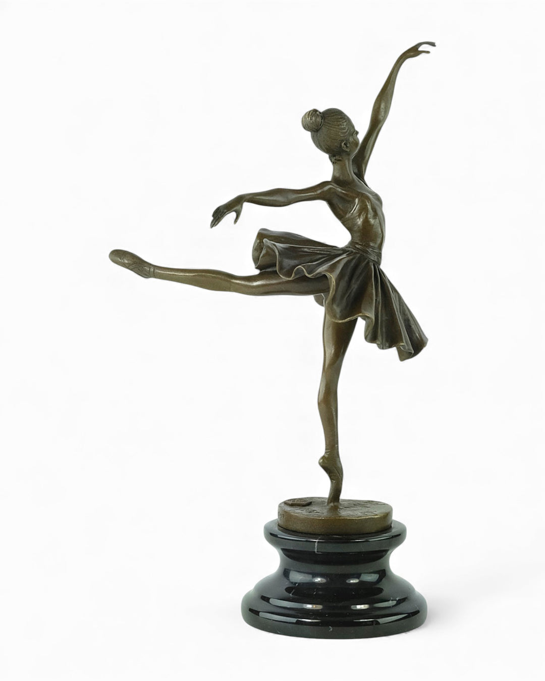 Graceful bronze sculpture of a dancing ballerina